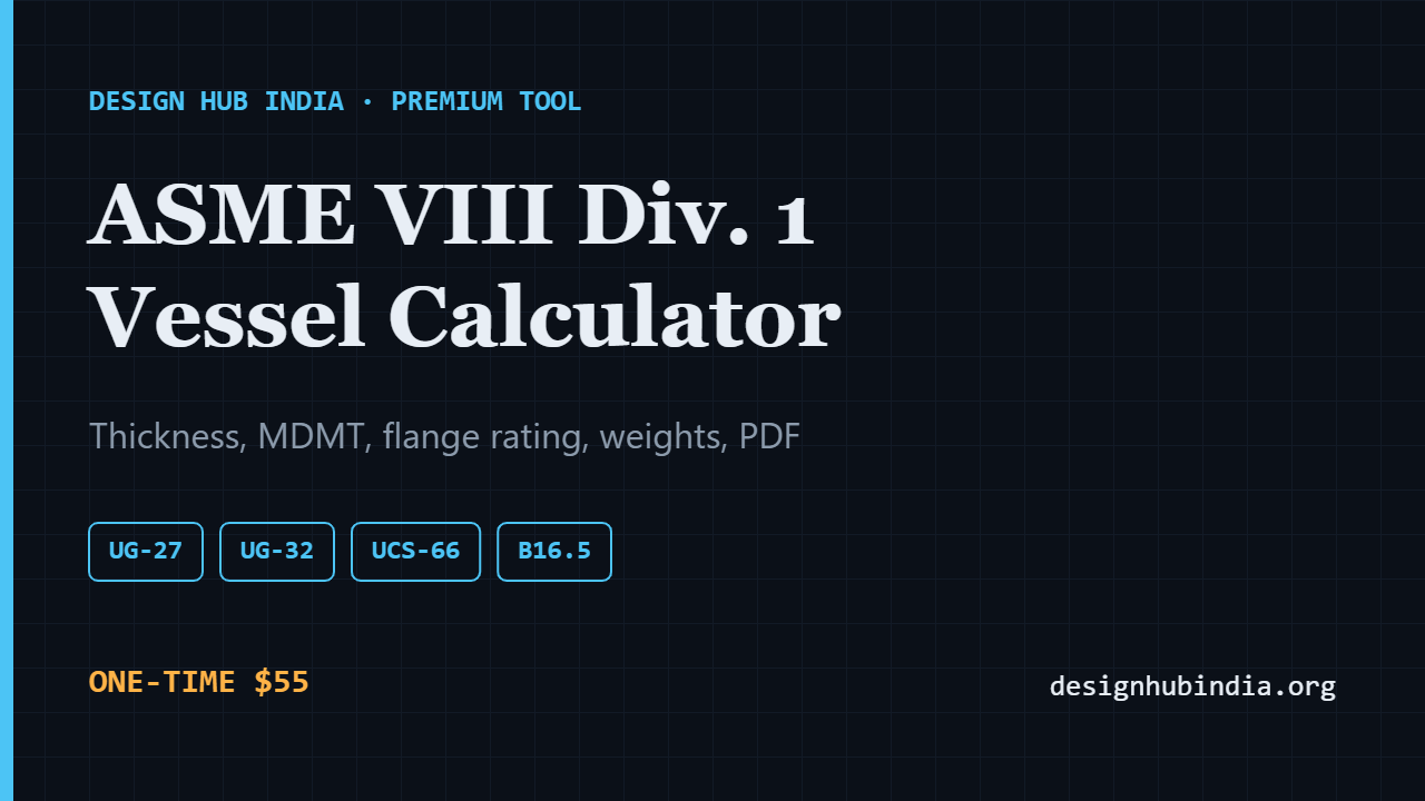 Pressure Vessel Design Calculator (ASME VIII Div.1)